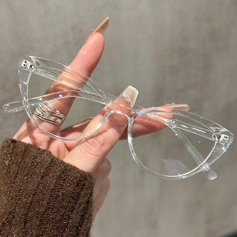 Small Cat Eye Eyeglasses Women - Anti Blue Light Film 评论和价格