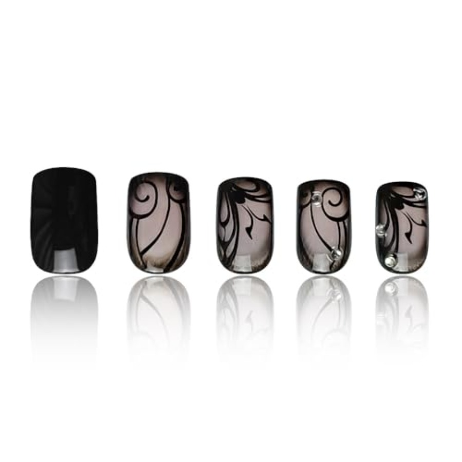 Short Square Press On Nails Nu - Full Cover Adhesive 评论和价格