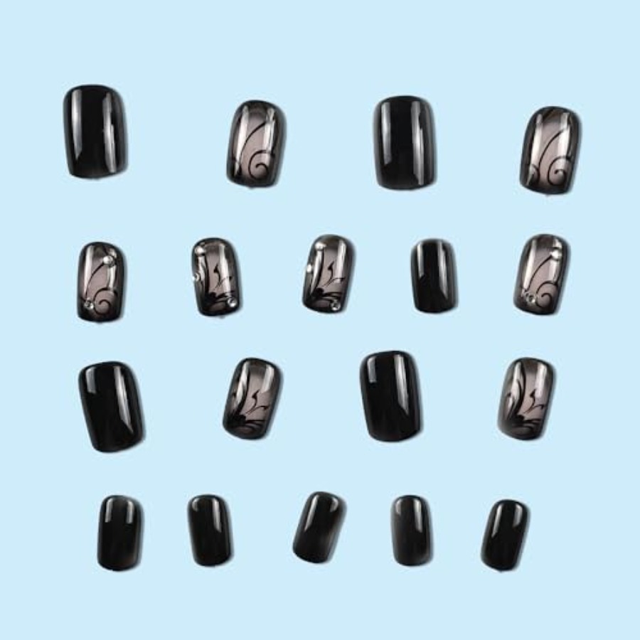 Short Square Press On Nails Nu - Full Cover Adhesive 评论和价格