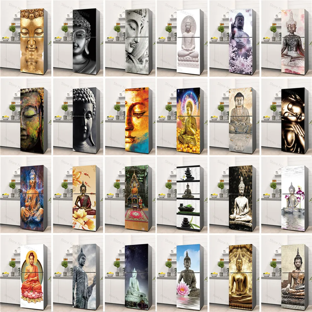 Buddha Art Vinyl Fridge Sticke - Full Cover Adhesive 评论和价格